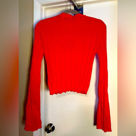 NWT Stella McCartney Wide Rib Knit Cotton Red Top and Midi Skirt Set 42 - Picture 7 of 16